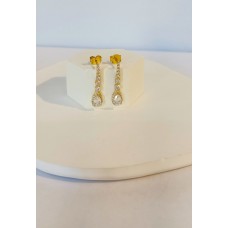 Σκουλαρίκια σε Χρυσό 14Κ - Δάκρυ με ζιργκόν (μέρος σετ) (E310)